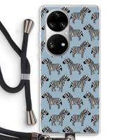 Zebra: Huawei P50 Pro Transparant Hoesje met koord
