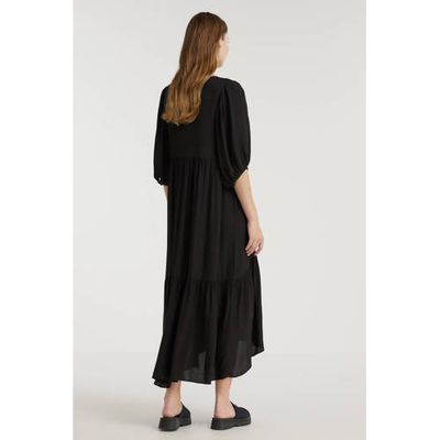 Catwalk Junkie trapeze jurk Livy met volant zwart Catwalk Junkie trapeze jurk Livy met volant zwart