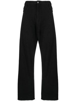 MM6 Maison Margiela pantalon évasé à effet taches de peinture - Noir