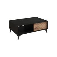 Meubella Salontafel Dolores - Eiken - Zwart - 104 cm - thumbnail