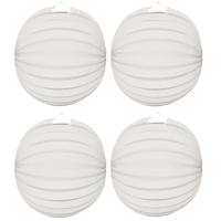 Party Lampion van papier - 8x - ronde vorm - wit - Dia 22 cm