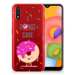 Samsung Galaxy A01 Siliconen Case Donut Roze