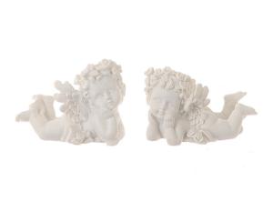 Deco engel 7x4x5,5cm wit