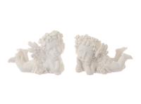 Deco engel 7x4x5,5cm wit