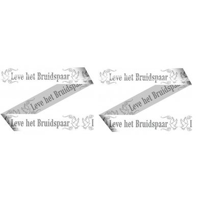 2x Bruiloft/huwelijk markeerlinten/versiering 15 meter