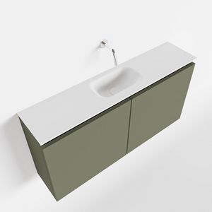 MONDIAZ TURE 100cm toiletmeubel army. EDEN wastafel talc midden geen kraangat