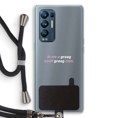 uzelf graag zien: Oppo Find X3 Neo Transparant Hoesje met koord