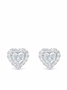 De Beers Jewellers puces d'oreilles cœur Aura en or 18ct ornées de diamants - Argent