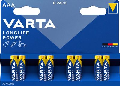 Varta batterij Longlife Power AAA, blister van 8 stuks