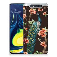 Samsung Galaxy A80 TPU Hoesje Pauw met Bloemen - thumbnail