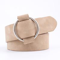Casual Needleless ronde gesp brede PU lederen riem voor vrouwen Riemlengte: 103cm (kaki)