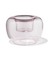 051 Theelichthouder Glas Retro Roze (roze)