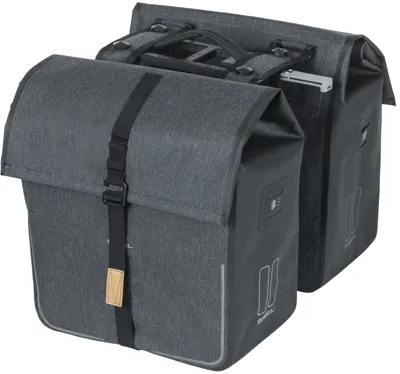 Dubbele fietstas Basil Urban Dry MIK 50 liter - charcoal melee