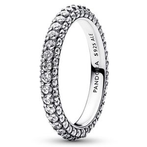 Pandora 192627C01 Ring Timeless Single Row Pave zilver-zirconia wit