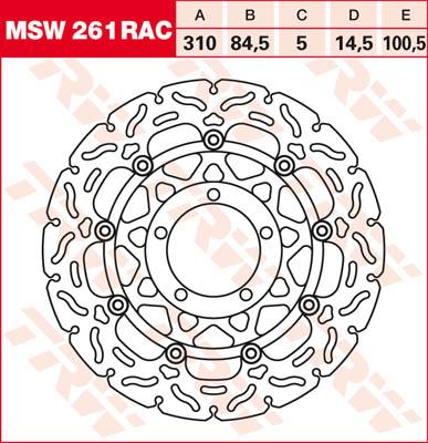 TRW Remschijf, remschijven voor de moto, MSW261RAC