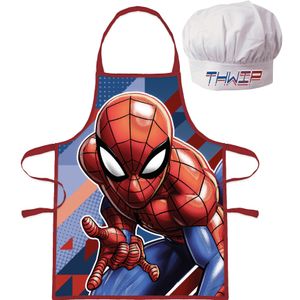 Marvel Spiderman schort met koksmuts voor kinderen   -