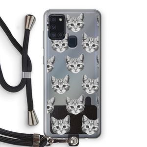 Kitten: Samsung Galaxy A21s Transparant Hoesje met koord