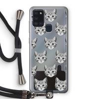 Kitten: Samsung Galaxy A21s Transparant Hoesje met koord