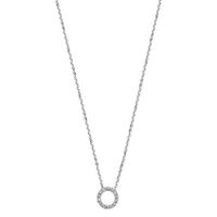 Ketting Cirkel witgoud-diamant 0,08 ct Hsi 7 mm 42-45 cm