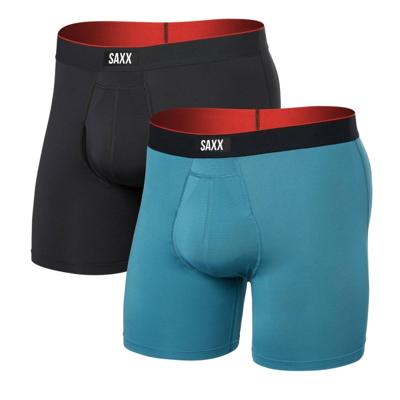 SAXX Boxershorts Multi-Sport Mesh - 2-pack- Hydro Blue / Faded Black-M