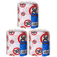Set van 3x stuks toiletpapier rollen voor een 30 jaar verjaardag