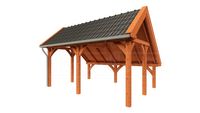 Tijdelijk 15% korting | Trendhout Kapschuur de Hoeve XL 530x440 cm- Kapschuurdak- Onbehandeld lariks Douglas hout- Trendhout