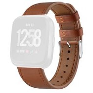 Fitbit Versa 1 / 2 & Lite leren bandje - Bruin