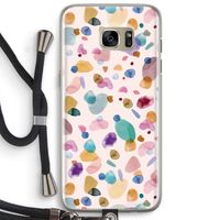Terrazzo Memphis Pink: Samsung Galaxy S7 Edge Transparant Hoesje met koord Terrazzo Memphis Pink: Samsung Galaxy S7 Edge Transparant Hoesje met koord