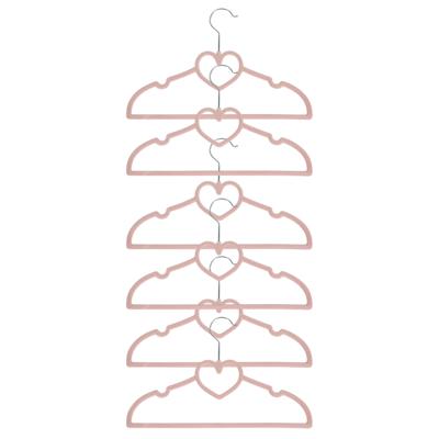 Kledinghangers hartvorm - 6x - roze - kinderkamer / babykamer - 33 x 20,5 cm Kledinghangers hartvorm - 6x - roze - kinderkamer / babykamer - 33 x 20,5 cm