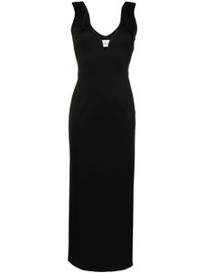 Galvan robe à bretelles festonnées - Noir