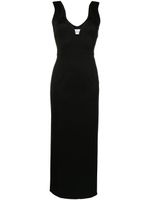 Galvan robe à bretelles festonnées - Noir