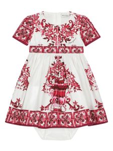 Dolce & Gabbana Kids robe évasée à imprimé graphique - Blanc