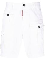 DSQUARED2 short chino à patch logo - Blanc