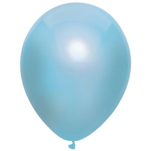 10x Blauwe metallic ballonnen 30 cm