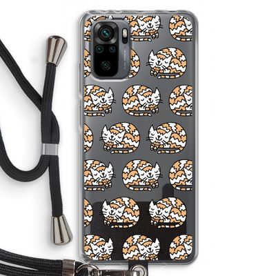 Slapende poes: Xiaomi Redmi Note 10 Pro Transparant Hoesje met koord