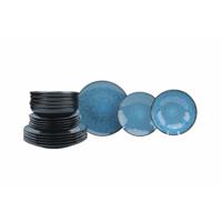 Serviesset 6 persoons Luzzo® Oland 18 delig Reactive glazing - Blauw - thumbnail