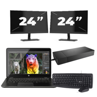 Lenovo ThinkBook 14 G2 - Intel Core i5-11e Generatie - 14 inch - 16GB RAM - 256GB SSD - Windows 11 Home + 2x 24 inch Monitor