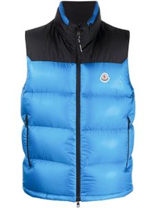 Moncler gilet matelassé à design bicolore - Bleu