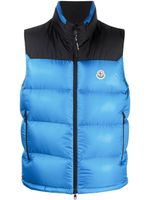 Moncler gilet matelassé à design bicolore - Bleu - thumbnail