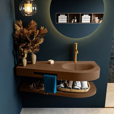 MONDIAZ RIVA 120cm Wastafel met planchet kleur Rust. Wastafel DULCET rechts 1 kraangaten kleur Rust. MONDIAZ RIVA 120cm Wastafel met planchet kleur Rust. Wastafel DULCET rechts 1 kraangaten kleur Rust.