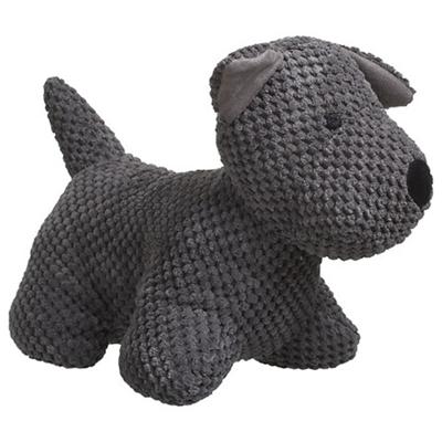 Atmosphera Deurstopper hondje - 1 kg - grijs - polyester stof - 31 x 24 cm - deurstop