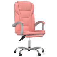 The Living Store Verstelbare Bureaustoel - Roze Kunstleer - Minimalistisch ontwerp - Duurzaam materiaal - Verstelbare