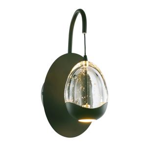 Highlight WandlampClear Egg zwart met helder glas - W3456.20