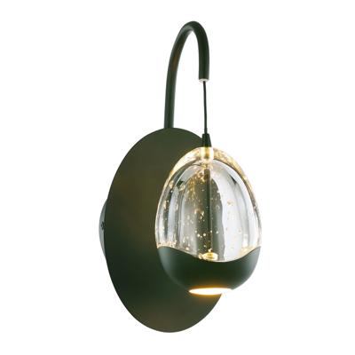 Highlight WandlampClear Egg zwart met helder glas - W3456.20