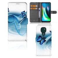 Motorola Moto G9 Play | E7 Plus | Telefoonhoesje | Met pasjeshouder | Vlinders