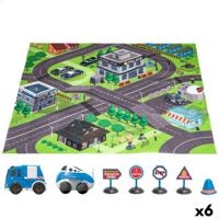 Speelkleed Speed & Go Accessoires Auto's Weg Stof Plastic (6 Stuks)