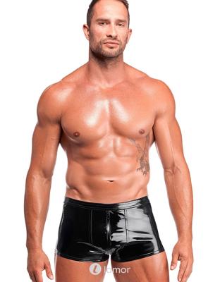 * NOIR handmade PVC ultra-short shorts met 3-weg rits, H095