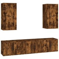 The Living Store Klassieke televisiekastenset - TV-meubel - gerookt eiken - 100 x 34.5 x 40 cm