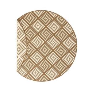 Tapeso Rond Buitenkleed ruit - Flip Gem lichtbruin - 160 cm rond