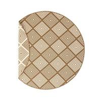 Tapeso Rond Buitenkleed ruit - Flip Gem lichtbruin - 160 cm rond